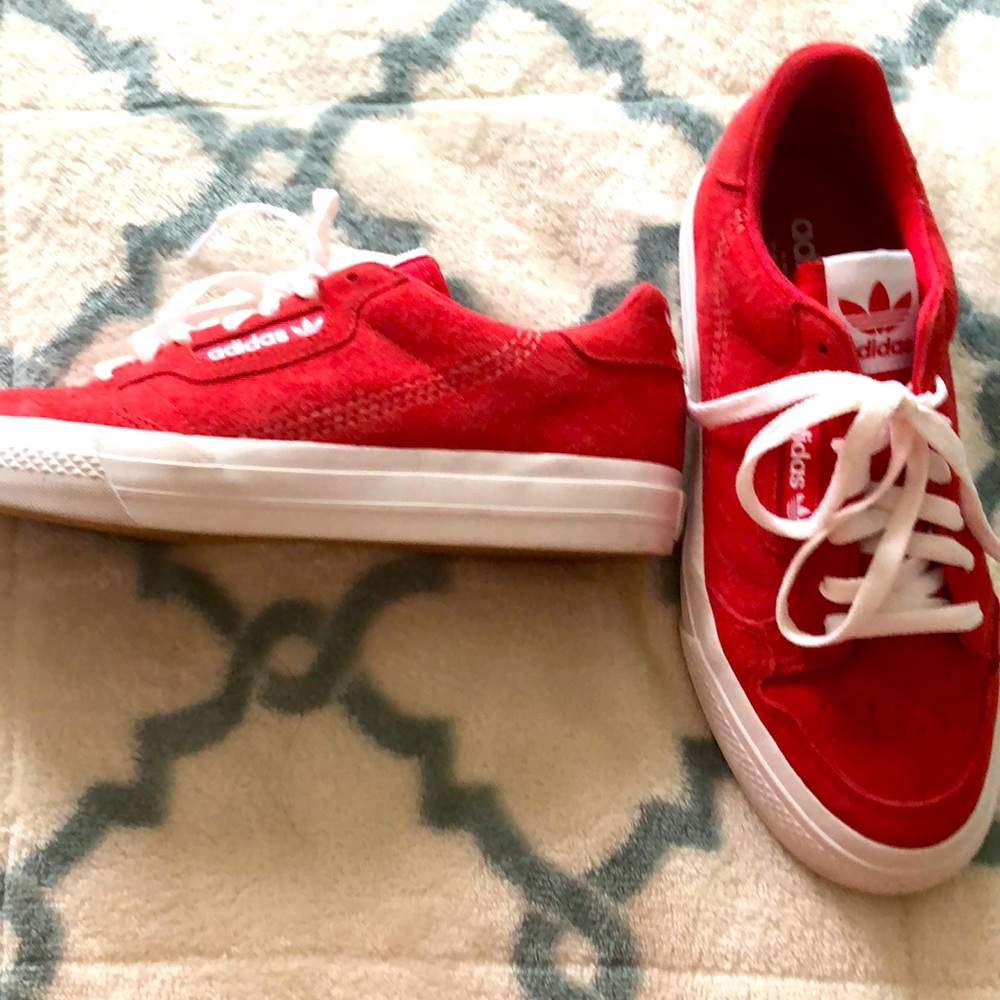 Red Adidas soft velvet